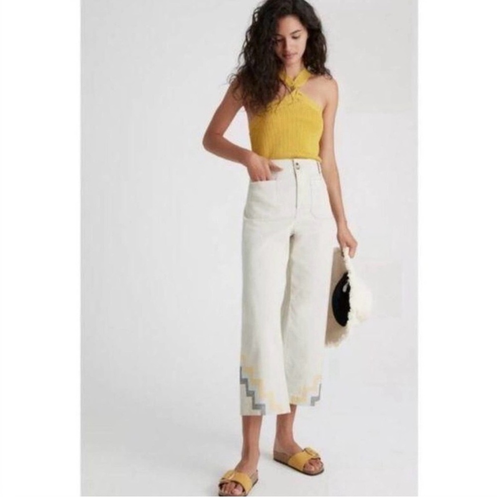 NWT  Anthropologie Maeve Hallee Cropped Pants 0